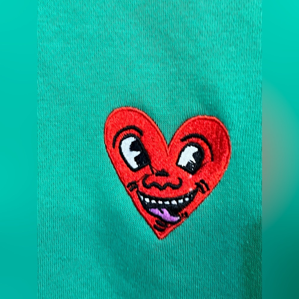 H&M 💚KEITH HARING 💚GREEN SWEATSHIRT OVERDIZED XXL - Picture 3 of 6